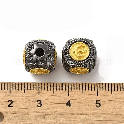 真鍮ビーズ  カドミウムフリー＆ニッケルフリー＆鉛フリー  キューブ  ガンメタ色＆ゴールデン  12x11.8x12mm  穴：3mm&nbsp;KK-Q800-13B