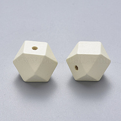 塗装天然木ビーズ  ポリゴン  ミックスカラー  15.5x16x16mm  穴：3.5mm&nbsp;WOOD-Q040-020B-A-M