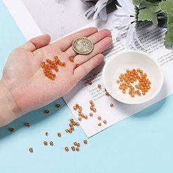 375g15色ガラスシードビーズ  透明色  ラウンド  ミックスカラー  6/0  4~5x2.5~4.5mm  穴：1.2~1.5mm  25 G /カラー&nbsp;SEED-JP0004-01-4mm