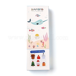 子供のためのクリスマスのテーマdiyダイヤモンド絵画ステッカーキット  ラインストーンとダイヤモンドペイントツールを使用  エルク＆スノーマン＆クリスマスツリー＆サンタクロース＆ギフト  ミックスカラー  22.9x7.9x2.4cm&nbsp;DIY-H123-03