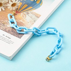 アクリルアズキチェーン電話ケースチェーン  滑り止め電話フィンガーストラップ  DIYの電話ケースの装飾のための電話グリップホルダー  ゴールドカラー  ミックスカラー  26.5cm&nbsp;HJEW-JM00483