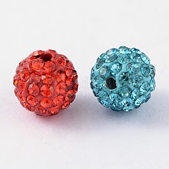 A級ラインストーンパヴェボールディスコビーズ  ユニセックスジュエリーには  ラウンド  ミックスカラー  pp9（1.5mm）  1.6mm  穴：8mm&nbsp;RB-Q101-M