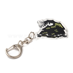 ハロウィンアクリルペンダントキーホルダー  鉄のキーホルダークラスプのパーツ  お化け屋敷  9.1cm&nbsp;KEYC-M020-01B