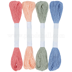 4かせ 4色 6層綿刺繍糸  クロスステッチの糸  ミックスカラー  1mm  約21.87ヤード（20m）/かせ  1 かせ/色&nbsp;EMBR-WH20001-003D
