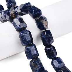 天然石ソーダライトビーズ連売り  多面カット  ナゲット  16~17x12~13.5x10.5~13mm  穴：1.2mm  約13個/連  8.46~8.66インチ（21.5~22cm）&nbsp;G-N342-145