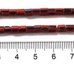 手作りのネパールランプワークビーズ  縞模様の列  ファイヤーブリック  3~6x2~7mm  穴：1.2~1.8mm  約115~125個/連  20.87~21.65インチ（53~55cm）&nbsp;LAMP-B023-04A-06