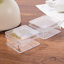 プラスチックビーズ収納ケース  正方形  透明  6x6x3cm  内径：5.6x5.6のCM  10個/箱&nbsp;CON-BC0005-56A