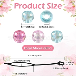 アクリルヘアブレイディングツイストスタイリングツールセット  ヘアドレッドヘアジュエリー  ミックスカラー  12mm  穴：5.5mm&nbsp;DIY-FZC0002-01A