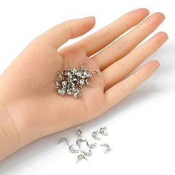 真鍮製ダルマチープ  カロット終了  クラムシェルノットカバー  プラチナ  7x4mm  穴：1mm  内径：3mm&nbsp;KK-YW0001-53P