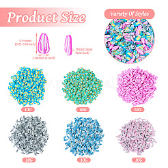 60g 6 スタイル ハンドメイド ポリマークレイ カボション  羽  5~8.5x3~4x0.5mm  10g /スタイル&nbsp;PORC-TA0001-08A