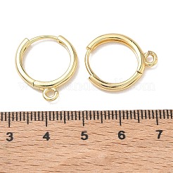 真鍮製フープピアスパーツ  カドミウムフリー＆鉛フリー  ラックめっき  長持ちメッキ  18KGP本金メッキ  20x17x2.5mm  穴：2mm&nbsp;KK-D289-22G