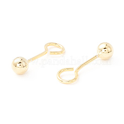 スターリングシルバーのねじ付きボールアイピン925個  ボールヘッド付きスクリューアイピン  ゴールドカラー  17x4mm  穴：3.4mm  ピン：0.7mm&nbsp;STER-P047-04C-G