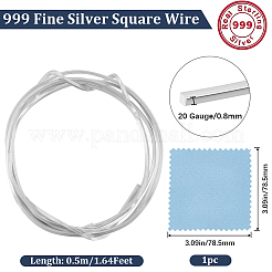 純銀製スターリングシルバーワイヤー999本  フラットストリップベゼルワイヤー  銀  フラット  0.8x0.8mm  0.5メートル/セット&nbsp;STER-BBC0006-64B
