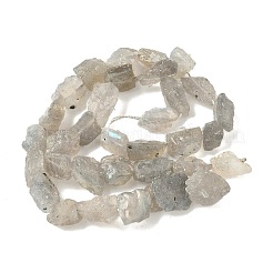 未加工天然ラブラドライトビーズ連売り  ナゲット  6~24x7~16x4~10mm  穴：1mm  約25~38個/連  15.35~15.94''（39~40.5センチメートル）&nbsp;G-M453-D14