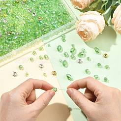ガラスビーズ  鉄グレードAクリスタルラインストーンスペーサービーズ  ガラスシードビーズ  薄緑  4~5x4~5x4~5mm  穴：1mm&nbsp;DIY-FS0010-58B