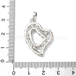 真鍮チャーム  ハート  ラックめっき  長持ちメッキ  カドミウムフリー＆鉛フリー  プラチナ  28x20x4mm  穴：5x3.5mm&nbsp;KK-Z128-03P