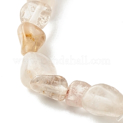 ナチュラルイエローのアパタイトナゲッツビーズストレッチブレスレット  内径：2インチ（5.2~5.6cm）&nbsp;BJEW-JB06951-07
