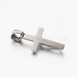 イースターテーマ メンズ 201 ステンレススチール 十字架 クロスペンダント  ミックスカラー  26x15x5mm  穴：5x6mm&nbsp;STAS-F010-21