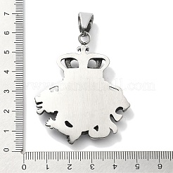 304ステンレススチール製ビッグペンダント  王冠とドラゴンのチャームが付いた盾  アンティークシルバー  56x43x5mm  穴：10.5x6mm&nbsp;STAS-Z098-02AS