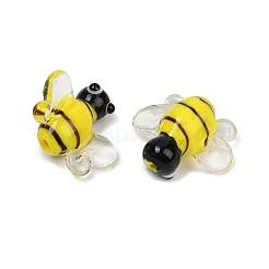 手作りランプワークビーズ  ミツバチ  きいろ  15.5~16.5x18.5~19x8mm  穴：1.4mm&nbsp;LAMP-I025-13C
