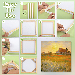 木製の油絵用額縁  正方形  バリーウッド  301x301x20mm&nbsp;DIY-WH0671-352
