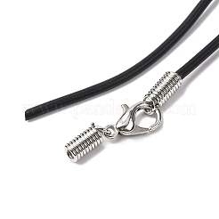 黒いゴムネックレス紐作り  鉄パーツ  プラチナ  17インチ  3mm&nbsp;NFS045-2