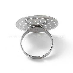 変色しない304ステンレススチールふるいリングセッティング  ラウンド  ステンレス鋼色  内径：18mm  トレイ：25mm&nbsp;X-STAS-K278-06B-P