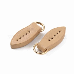 レザージッパープルタブ  ジッパー交換アクセサリー  スーツケース用  バッグ  コスチューム  淡い茶色  2.8x1.25x0.4cm&nbsp;DIY-WH0374-82I