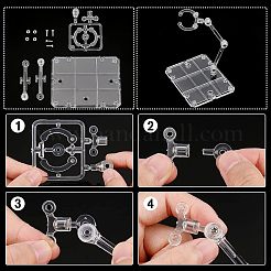 プラスチック製ヒューマノイドスタンドサポート  鉄製のネジとナットとスチール製のクロスドライバー付き  透明  9.3x7.3x0.5cm&nbsp;ODIS-FH0001-11
