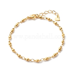 304ステンレススチールリンクチェーンブレスレット＆ネックレスセット  ゴールドカラー  6-7/8インチ（17.5cm）  17.13インチ（43.5cm）  2個/セット&nbsp;SJEW-JS01209