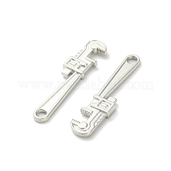 合金ペンダント  ツールチャーム  鉛フリー＆カドミウムフリー  プラチナ  パイプレンチ  31.5x7.5x2.5mm  穴：2.5mm  約793個/1000g&nbsp;FIND-H053-01B-P