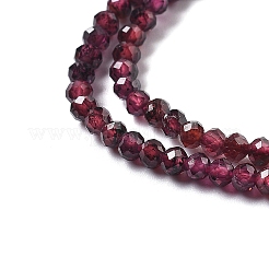 天然石ガーネットビーズ連売り  多面カット  ラウンド  2mm  穴：0.8mm  約160~163個/連  15~15.28''（38.1~38.8センチメートル）&nbsp;G-H079-A01-02B