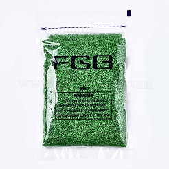 Fgb 11/0グレードaガラスシードビーズ  シリンダー  均一なシードビーズサイズ  焼き付け塗料  グリーン  1.5x1mm  穴：0.5mm  約20000個/袋&nbsp;SEED-S030-1004