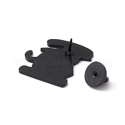 バックパックの服の単語合金ブローチと猫  ホワイト  30x27x1.8mm  ピン：1.2mm&nbsp;JEWB-M024-02B-C