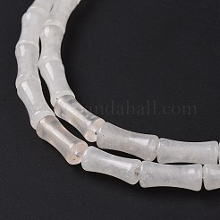 天然石ホワイトジェイドビーズ連売り  竹の棒  12.5x5.5mm  穴：1mm  約31個/連  15.75インチ（40cm）&nbsp;G-G990-D07