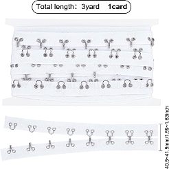スチールフックバックル  コットン＆レース付き  フラット  ホワイト  40.5~41.5mm  3ヤード/カード&nbsp;FIND-WH0082-92A