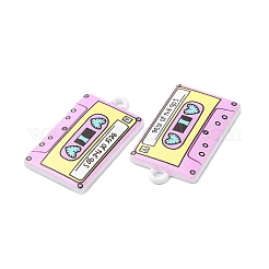 スプレープリント合金ペンダント  テープ  パールピンク  25.5x15x2.5mm  穴：1.8mm&nbsp;PALLOY-D016-06D