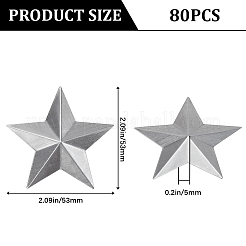 鉄製ディスプレイ装飾80個  メタルスターオーナメント  プラチナ  53x53x0.1mm&nbsp;IFIN-GF0001-38B