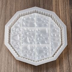 DIY ジュエリープレート収納シリコン型  レジン型  UVレジン用  エポキシ樹脂工芸品作り  ポリゴン  194x185x24.5mm&nbsp;LS-DIY-F148-03C