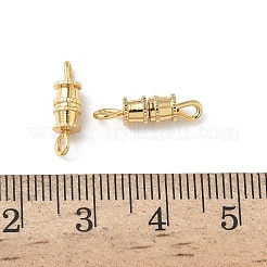 真鍮製ネジ式クラスプ  ニッケルフリー  コラム  18KGP本金メッキ  15.5x4mm  穴：1~3mm&nbsp;KK-Z136-44A-G
