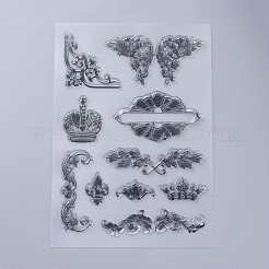 シリコーン切手  DIYスクラップブッキング用  装飾的なフォトアルバム  カード作り  スタンプシート  クラウン模様  160x110x3mm&nbsp;DIY-L036-F14