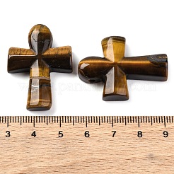 天然石タイガーアイペンダント  クロス  35.5x24.5x4mm  穴：1.6mm&nbsp;G-B122-02N