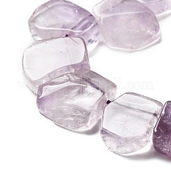 天然石アメジストビーズ連売り  ナゲット  トップ掘削  16~17x18~23.5x6~8mm  穴：0.7mm  約15個/連  7.28~7.72''（18.5~19.6センチメートル）&nbsp;G-P528-K03-01