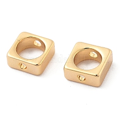 真鍮製のビーズフレーム  正方形  18KGP本金メッキ  5x5x2mm  穴：1mm&nbsp;KK-G516-16G