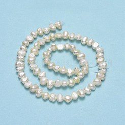 天然養殖淡水パールビーズ連売り  研磨両側  リネン  4.5x5~7x3~3.5mm  穴：0.7mm  約71個/連  13.78''（35センチメートル）&nbsp;PEAR-A005-07E
