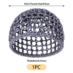 女性用アフリカン布製クーフェイハット 1個  グレー  155x173x8mm&nbsp;AJEW-TADJ0001-12A