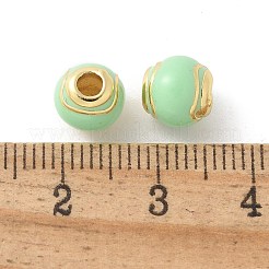 真鍮製エナメルビーズ  ラックめっき  カドミウムフリー＆鉛フリー  長持ちメッキ  18KGP本金メッキ  ラウンド  テニス  7.5mm  穴：2mm&nbsp;KK-P294-37G-04