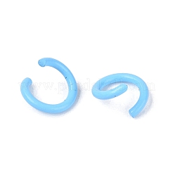 スプレー塗装された鉄のオープン丸カン  ライトスカイブルー  18ゲージ  8.5x1mm  内径：5.5mm  約5050個/1000g&nbsp;IFIN-T017-04B-08