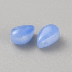 5個のガラスペンダント  ティアドロップチャーム  ディープスカイブルー  9x5.5x4.5mm  穴：1mm&nbsp;GLAA-TAC0023-01B