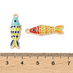 合金エナメルチャーム  ライトゴールデン  魚  ミックスカラー  26x8.5x1.5mm  穴：1.6mm&nbsp;FIND-Z102-08KCG